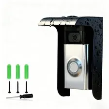 Doorbell Rain Cover,Black Metal Ring Doorbell Protector,Small Video Doorbell ...