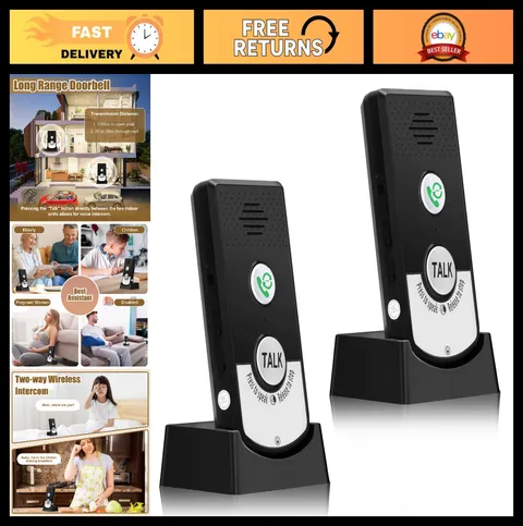 2-Way Long Range Intercom System for Home & Office - 410m to 490m Range