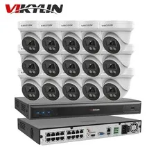 Vikylin SmartFind 16ch CCTV System 5MP IP Camera Full Color 4K 16 POE NVR Lot