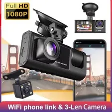 3 lenses Camara De Seguridad Dash Cam Para Carro Auto Delantero/Trasero/Interior