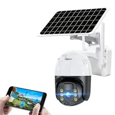 Wireless Solar Security Camera Outdoor, 1080P Wifi with Pan/Tilt, PIR Motion Det