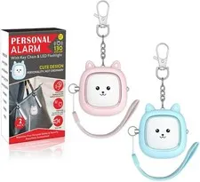 Safe Sound Personal Alarm 2 Pack 130 dB Loud Siren Song Emergency Self-Defense 