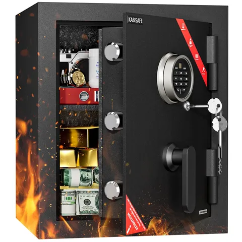 KABISAFE 2.83 Cubic Feet Fireproof Safe with Biometric Fingerprint Lock, Digi...