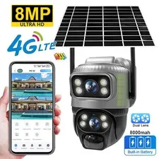 Dual Lens 4G Camera Solar Powered PIR Human Detection Night Vision Waterproof