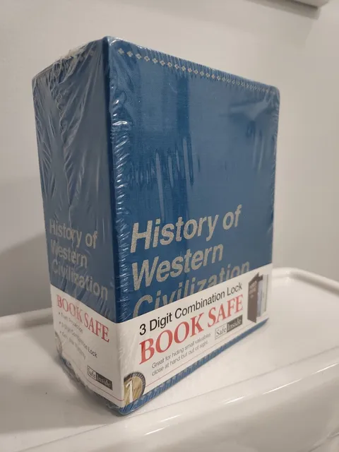 3 DIGIT COMBINATION LOCK BOOK SAFE HISTORY OF WESTERN CIVILIZATION NEW SEALED