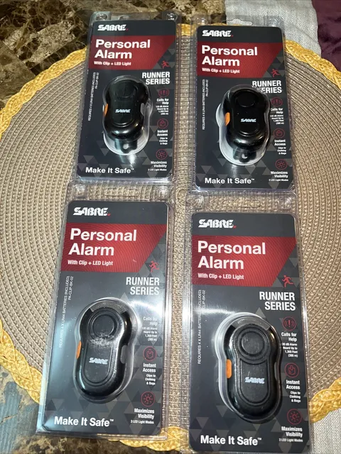 SABRE Personal Self-Defense Safety Alarm on Key Ring with LOUD Dual 🚨 Set Of 4