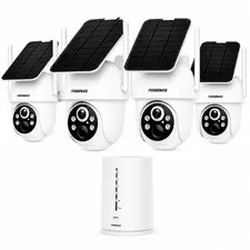 Solar Security Cameras Wireless Outdoor, WiFi, 2K, 360° Coverage, Color Night...