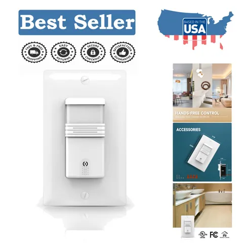 Motion Sensor Light Switch - Hands-Free Control for Laundry & Garage Spaces