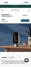 Ecobee SmartCamera Voice Control 2-Pack Indoor Wi-Fi 1080p Alexa, Black/White
