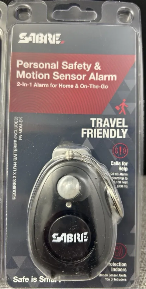 Sabre Personal Alarm & Motion Sensor 120 dB TSA Compliant Batteries Included