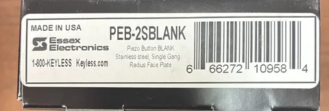 ESSEX PEB-2SBLANK Series Single Gang Piezoelectric No Graphics Switch, Stainless