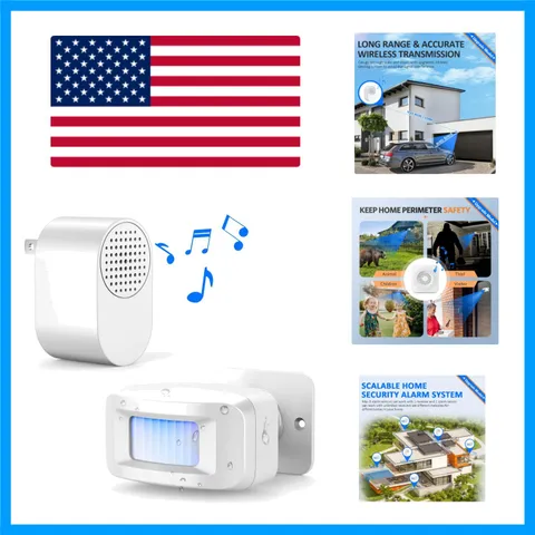 Plug-in Outside Driveway Alarm with 360° Swivel - Reliable Security Solution
