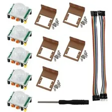 5 PCS HCSR501 PIR Motion Sensor Module Plus Bracket Holder Screwdriver Kit