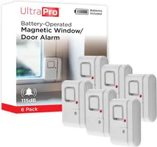 Personal Security Window and Door Alarm, 6 Pack, Wireless Chime