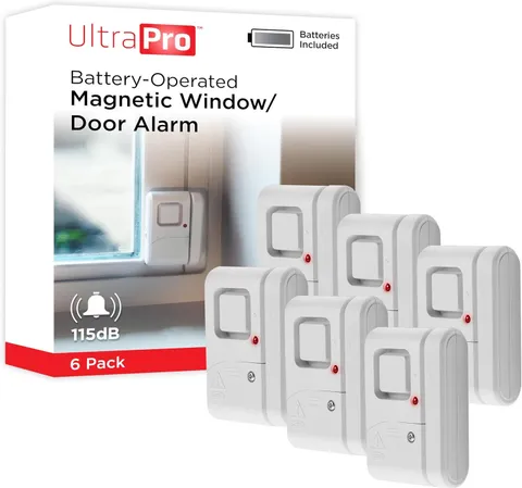Personal Security Window and Door Alarm, 6 Pack, Wireless Chime