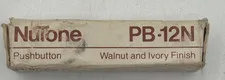 NuTone PB-12N Pushbutton Vintage Door Bell Button Walnut & Ivory NOS Free Ship
