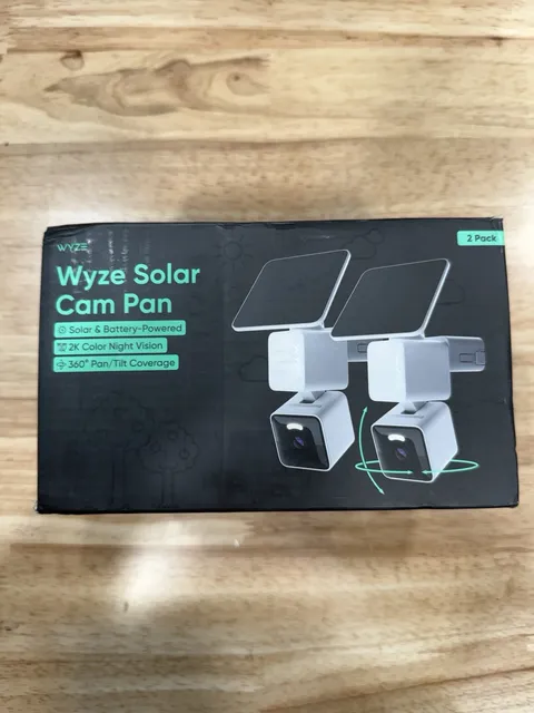 Solar Pan Cam 2-Pack, Solar Outdoor Home Security Camera, with 2K HD Color Night
