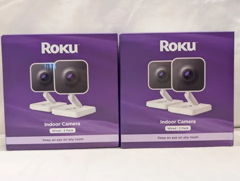 Roku 2024 Smart Home Wired Indoor Camera Home Security 2 Pack (Lot of 2)