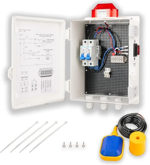 Sump Control Panel,  High Septic Tank Featuring 110DB Level, Indoor/Outdoor Ligh