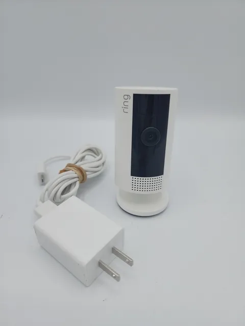 Ring Indoor Cam 5F72E9 White Home Security Camera w/ USB Power Cable