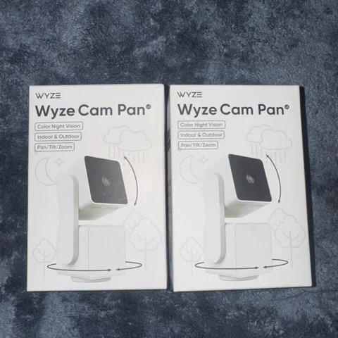 Lot Of Two Wyze Cam Pan v3 Indoor/Outdoor IP65 1080P 360° Pan/Tilt/Zoom Wi-Fi