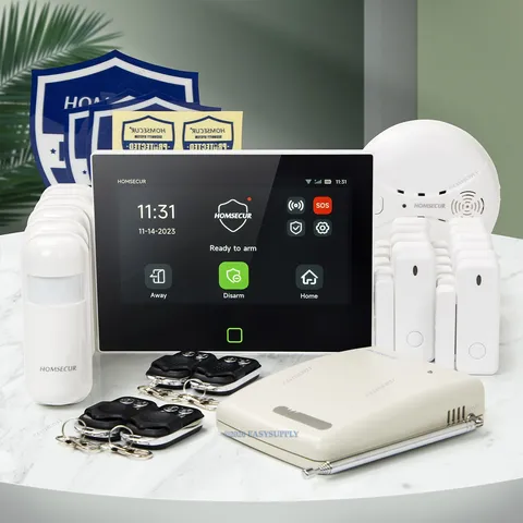 HOMSECUR Wireless WIFI 4G GSM LCD Burglar 7" Alarm System Touch Screen