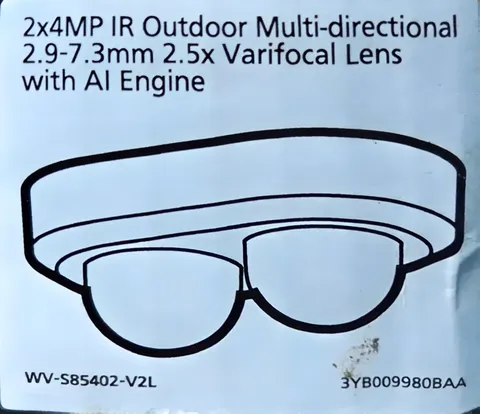 i-PRO WV-S85402-V2L Outdoor IP Dome Camera, IR, Varifocal Lens, 1 Camera