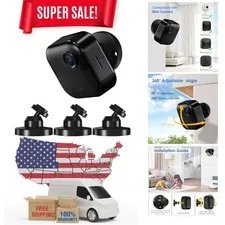 Quality Blink Camera Mounts - 3 Pack, 360° Adjustment for Optimal Viewing, Black