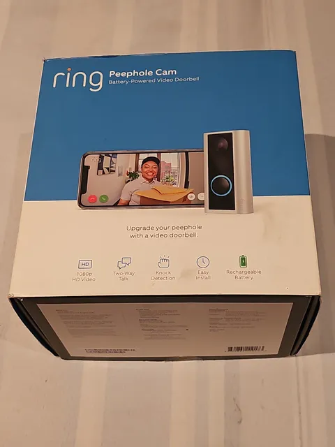 Ring Door View Peephole Camera and Doorbell Battery Operated  Battery +Cable F/s
