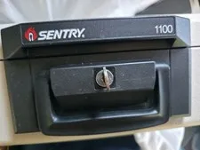 Sentry 1100 Portable Fire Safe Security Box Chest Lockbox With Handle & Key