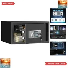 Digital Security Safe Box 1.0 Cubic Feet Steel Electronic Keypad Lock Cabinet