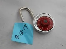 Vintage American Lock Company Red Combination Lock 9-12-19 Crete Illinois