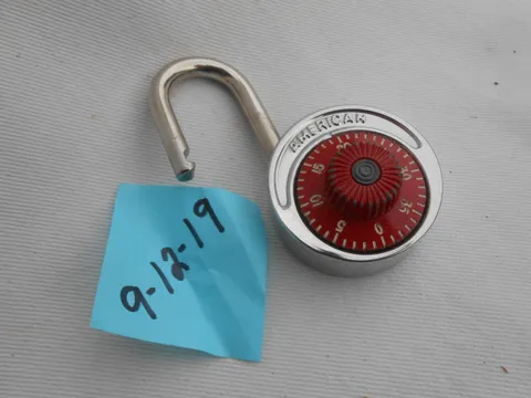 Vintage American Lock Company Red Combination Lock 9-12-19 Crete Illinois