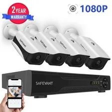 SAFEVANT Home Security Camera System 8CH AHD DVR with 4x 1080P  IP Camera CCTV
