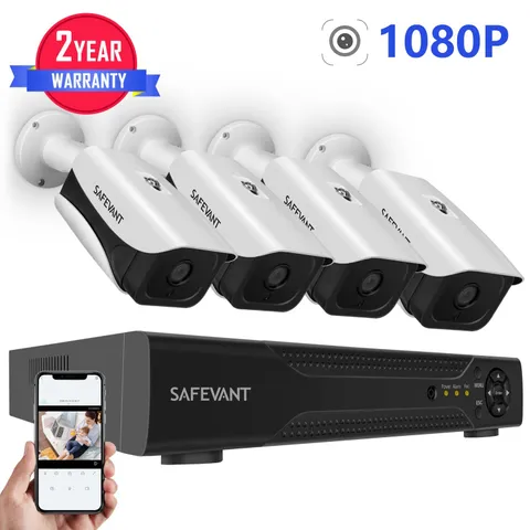 SAFEVANT Home Security Camera System 8CH AHD DVR with 4x 1080P  IP Camera CCTV