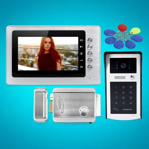 7" Video Door Entry Call System Electric Lock with Keys Included for House/ Flat