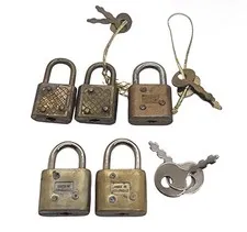 Vintage Mini Padlocks Lot 5 With Keys Walsco USA Hong Kong Small Brass Locks