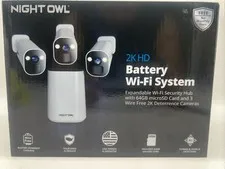 New Night Owl 2K HD Battery Wi-Fi Security Hub x3 Cameras FWR8G64-B43L FreeS&H
