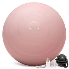 Anti-Burst Exercise Ball, 55 Cm — Pink, Extra Thick for Yoga & Physical Therapy