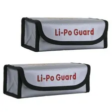 2 Pack, Fire Retardant Lipo Bags, Battery Bags for Charging and Storage, 7.3x...