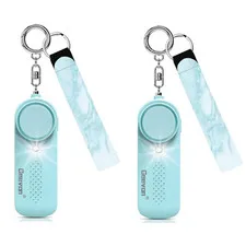 2 Pack Personal Safety Alarms, 130DB Safe Sound Self Defense Alarm Siren with St