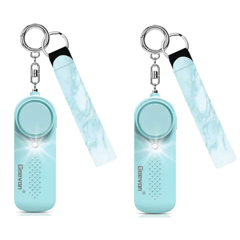 2 Pack Personal Safety Alarms, 130DB Safe Sound Self Defense Alarm Siren with St