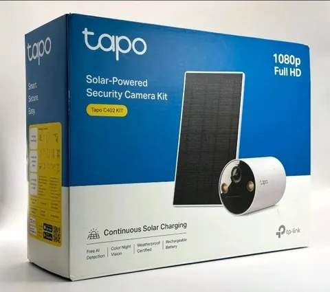 TP-Link Tapo SolarCam C402 Kit, Outdoor Battery Camera with Solar Panel Base
