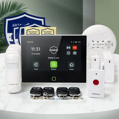 HOMSECUR Wireless WIFI 4G LCD Burglar Intruder 7" Alarm System+4*PIR+Door Sensor