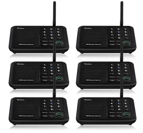 Wuloo Wireless Intercom System 1 Mile Range 6 Stations Reliable wireless interc