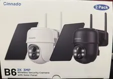 Cinnado B6 2K 3MP Wireless Security Camera System With Solar Panel 2 Pack