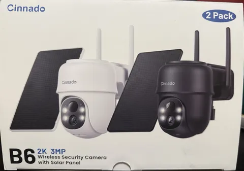 Cinnado B6 2K 3MP Wireless Security Camera System With Solar Panel 2 Pack