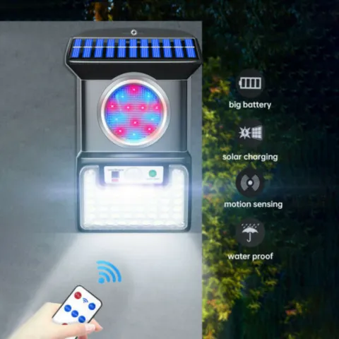 Wireless Solar Alarm LED Light Solar Strobe Light Outdoor Motion Sensor Detector