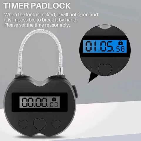 Black Time Lock LCD Display Time Lock Multifunction Travel Electronic Timer USA