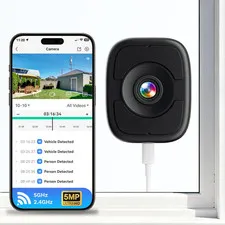 5MP 3K Indoor Window Camera, Smart Window Security Camera with Night Vision | 2.